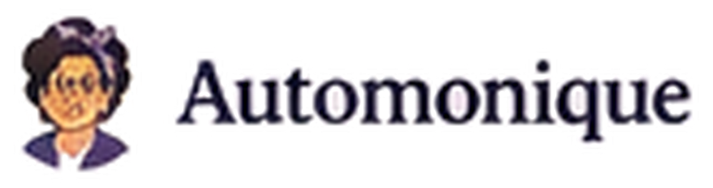 Lockup Automonique : badge mascotte et wordmark